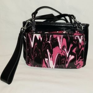 Sam Edelman Circus Black/Pink Crush Malibu Convertible Wristlet Crossbody NWT